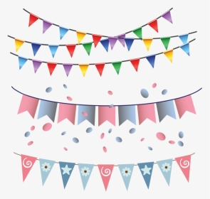 Image Black And White Garland Vector Birthday - Happy Birthday Flag Png, Transparent Png, Transparent PNG