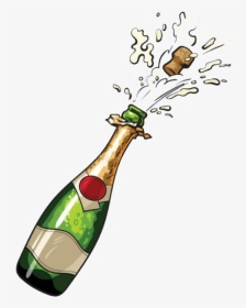 #champagne #celebrate #bottle - Champagne Bottle Drawing, HD Png Download, Transparent PNG
