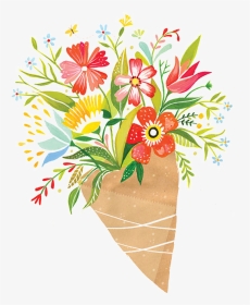Bouquets De Flores Pinterest - Bunch Of Flowers Illustration, HD Png Download, Transparent PNG