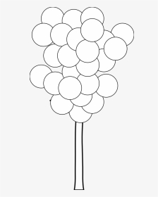 Circle Tree Black White Line Art Coloring Book Colouring - Balloon, HD Png Download, Transparent PNG