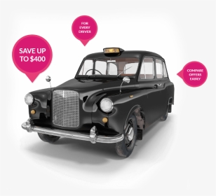 Black Taxi White Background, HD Png Download, Transparent PNG