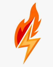 Flame Bolt Flame Bolt - Lightning Bolt With Flames, HD Png Download, Transparent PNG