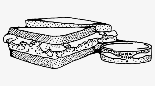 Tuna Fish Clipart Black And White Png Transparent Hamburger - Tuna Sandwich Clip Art, Png Download, Transparent PNG