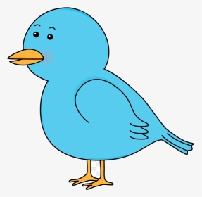 Waiting Cute Cartoon Bird Clipart Blue Transparent - Cute Blue Bird Clipart, HD Png Download, Transparent PNG