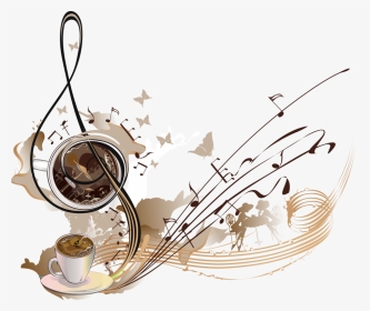 #mq #music #notes #note #coffee #brown #decorate #decoration - Music And Coffee, HD Png Download, Transparent PNG