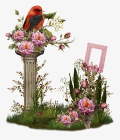 Png Clipart Birds And Flowers Border Frame, Transparent Png, Transparent PNG
