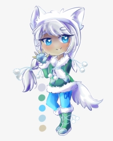 Chibi Fox Girl Drawing - Drawing Anime Arctic Fox, HD Png Download, Transparent PNG