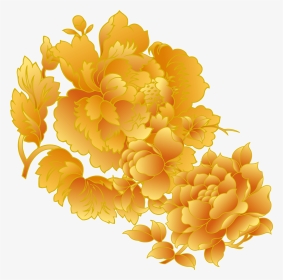 Transparent Golden Flower Png - Chinese New Year Flower Png, Png Download, Transparent PNG