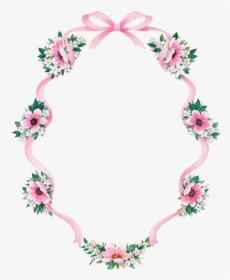 Fleurs Bordure Ovale Rose Dedinelle - Cadre Avec Des Fleurs, HD Png Download, Transparent PNG
