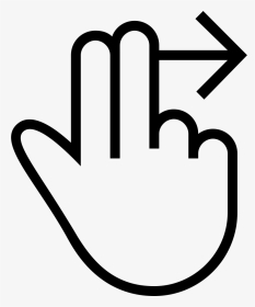 Swipe Right Two Fingers Gesture Outlined Hand Symbol - Hand Icon Png White, Transparent Png, Transparent PNG