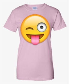 Face With Stuck Out Tongue And Winking Eye T Shirt - T-shirt, HD Png Download, Transparent PNG