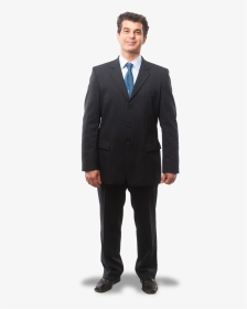 Person Transparent Background - Black Suit With Blue Neck Tie, HD Png Download, Transparent PNG