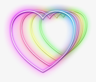 #neon #hearts #neonhearts #colored #coloredhearts - Heart, HD Png Download, Transparent PNG