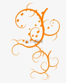 花艺设计,饰品,藤 - Orange Floral Design, HD Png Download, Transparent PNG