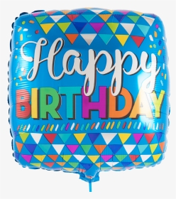Blue Square Happy Birthday - Square Happy Birthday Balloon, HD Png Download, Transparent PNG
