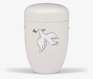 White Steel With Dove Decor Funeral Cremation Ashes - Drawing, HD Png Download, Transparent PNG