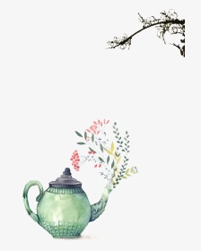 Painting Printmaking Illustration Floral - Teapot Png, Transparent Png, Transparent PNG