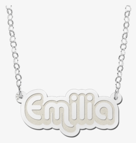 Silver Child Name Necklace Model Emilia - Necklace, HD Png Download, Transparent PNG