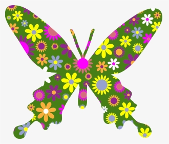 Retro Clipart Butterfly - Clipart Butterflies Pink Colorful Object Art, HD Png Download, Transparent PNG