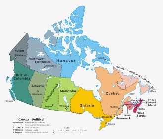 Map Canada Political 2 - Hd Map Of Canada, HD Png Download, Transparent PNG