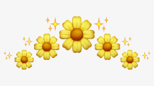#crown #flower #yellow #corona #flor #amarillo #margarita - Emoji De Margarita Flor Png, Transparent Png, Transparent PNG