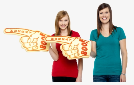 Women Pointing Left Png Image - Big Hand Foam, Transparent Png, Transparent PNG