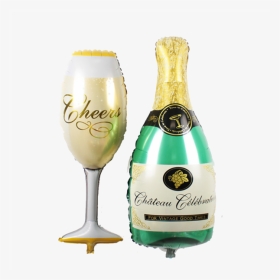 Champagne And Glass Balloon   Class - Champagne And Glass Balloons, HD Png Download, Transparent PNG