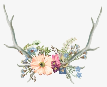 Flower Crown Antler Clipart Aesthetic Tumblr Transparent - Flower Crown Png Drawing, Png Download, Transparent PNG