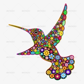 Transparent Humming Bird Clipart - Hummingbird Floral, HD Png Download, Transparent PNG