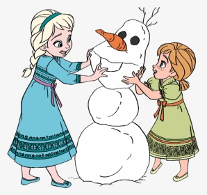 Frozen Cliparts - Young Elsa Anna And Olaf, HD Png Download, Transparent PNG