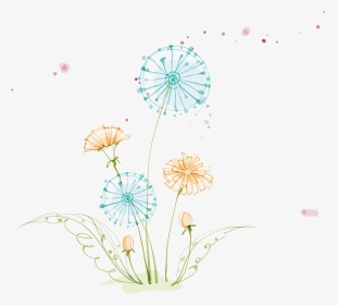 This Graphics Is Colorful Cartoon Dandelion Elements - Illustration, HD Png Download, Transparent PNG