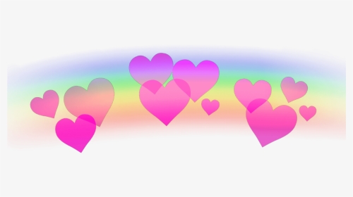 Hearts Heart Rainbow Coeurs Corazones Ftestickers Stick - Black Heart Crown Png, Transparent Png, Transparent PNG
