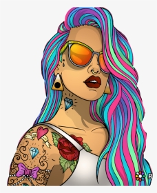 #edits #art #woman #pop #colors #girl #colorful #stickers - Illustration, HD Png Download, Transparent PNG