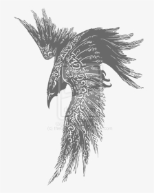 White Raven Tattoo Common Raven Odin Tattoo Ink - Celtic Raven Tattoo Designs, HD Png Download, Transparent PNG