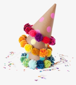 #partyhat #partyhats #hats #hat #confetti #birthday - Gorros De Cumpleaños Con Pompones, HD Png Download, Transparent PNG