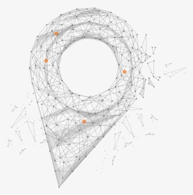 Pixel Nodes In The Shape Of A Location Pointer - Circle, HD Png Download, Transparent PNG