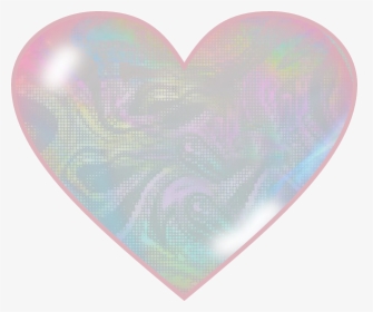 #holographic #heart #pink #glass #pearl #irridescent - Heart, HD Png Download, Transparent PNG