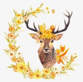 Transparent Antlers Clipart - Watercolor Fall Clipart Free, HD Png Download, Transparent PNG