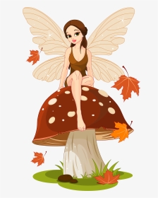 Mushroom Fairy Ring Marasmius Oreades Fungus - Fairy On Mushroom Clipart, HD Png Download, Transparent PNG