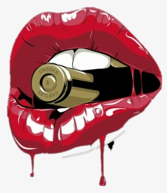 Pop Art - Lips With Bullet, HD Png Download, Transparent PNG
