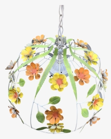 1970s Vintage Boho Chic Metal Flower Hanging Light - Phalaenopsis Sanderiana, HD Png Download, Transparent PNG