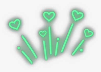 #mq #green #heart #hearts #lines #neon - Graphic Design, HD Png Download, Transparent PNG