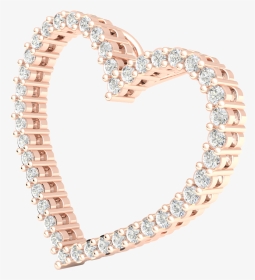 Natural 0 5ct Round Cut Diamond 10k Gold Pendant Ladies - Heart, HD Png Download, Transparent PNG