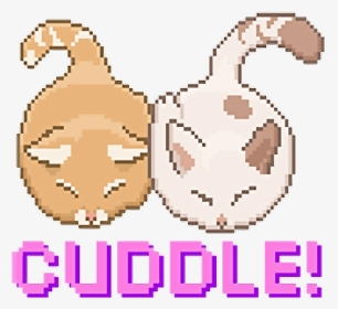 #cuddle #cats #cat #kawaii #cute #pixel #pixels #pixelize - Kawaii Cuddle, HD Png Download, Transparent PNG