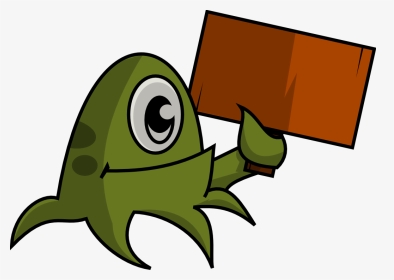 Free Cute Monster Holding Placard Clip Art - Man Holding A Placard Clipart Png, Transparent Png, Transparent PNG
