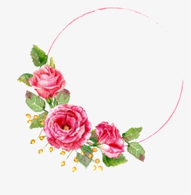 Românticas Rosas Vermelhas Pintadas Com Decorações - Flower Frame Vector Png, Transparent Png, Transparent PNG