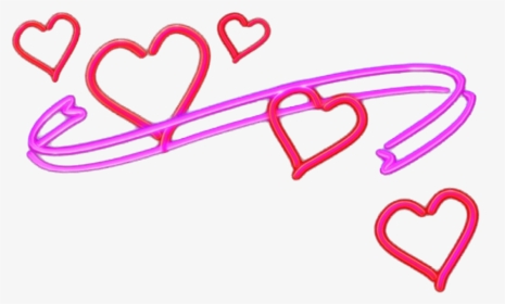 #ftestickers #ribbon #hearts #neon #luminous #colorful - Heart, HD Png Download, Transparent PNG