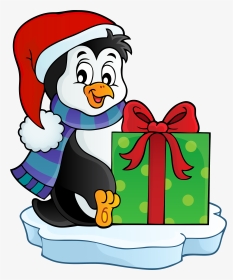 Christmas Packages Clipart Banner Black And White Download - Christmas Penguin Clip Art, HD Png Download, Transparent PNG