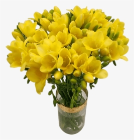 Bouquet Of Yellow Freesias - Freesia Flower, HD Png Download, Transparent PNG