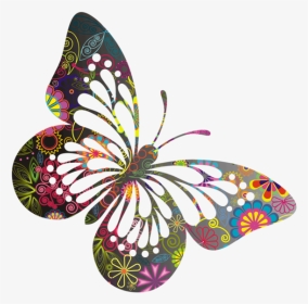 Colorful Butterfly Doodle Art, HD Png Download, Transparent PNG